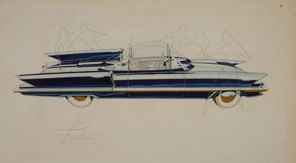 Lincoln Futura - Rendering by William M. Schmidt, 1952