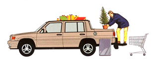 The XIX is a treasure house of ideas. When you open the sub-lid, long items can be easily put in. Try to think what to put in it. This picture shows the XIX carrying a Christmas tree. 