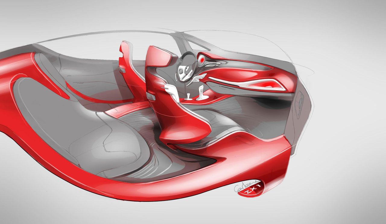 Renault Mégane Coupé Concept, 2008 - Interior Design Sketch