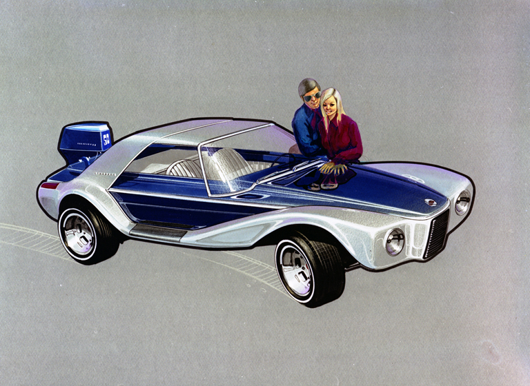 Evinrude Rooney Lakester designed by Brooks Stevens (1970) 