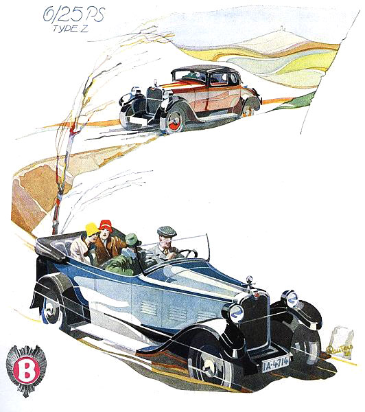 Brennabor 6/25 PS Type Z (1928): Advertising Art by Bernd Reuters