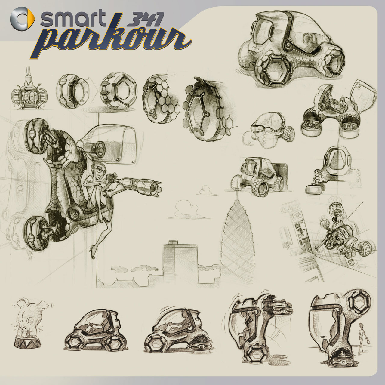 LA Design Challenge (2011): Smart 341 Parkour Concept 