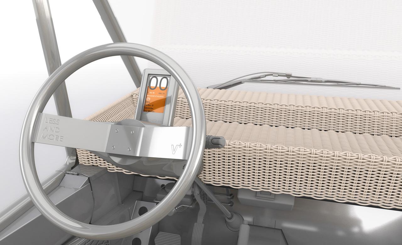 V+ Volteis - A flat-screen speedometer shows how much charge is left in the battery.