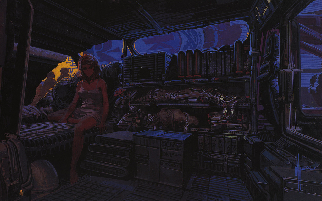 Сoncept art for Blade Runner by Syd Mead - Sebastian's Van interior