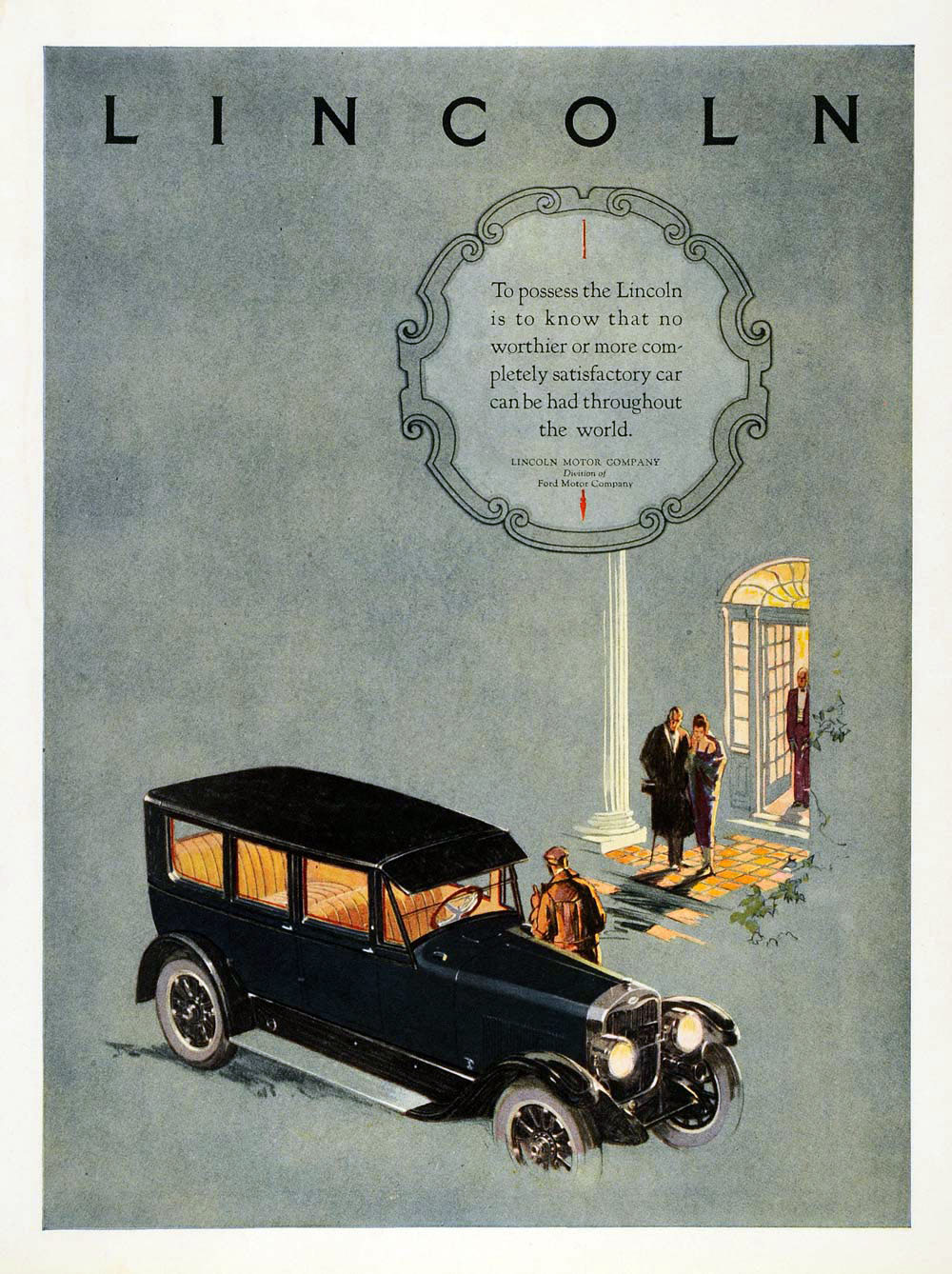 Lincoln Ad (1924): Sedan - Illustrated by Haddon Sundblom?