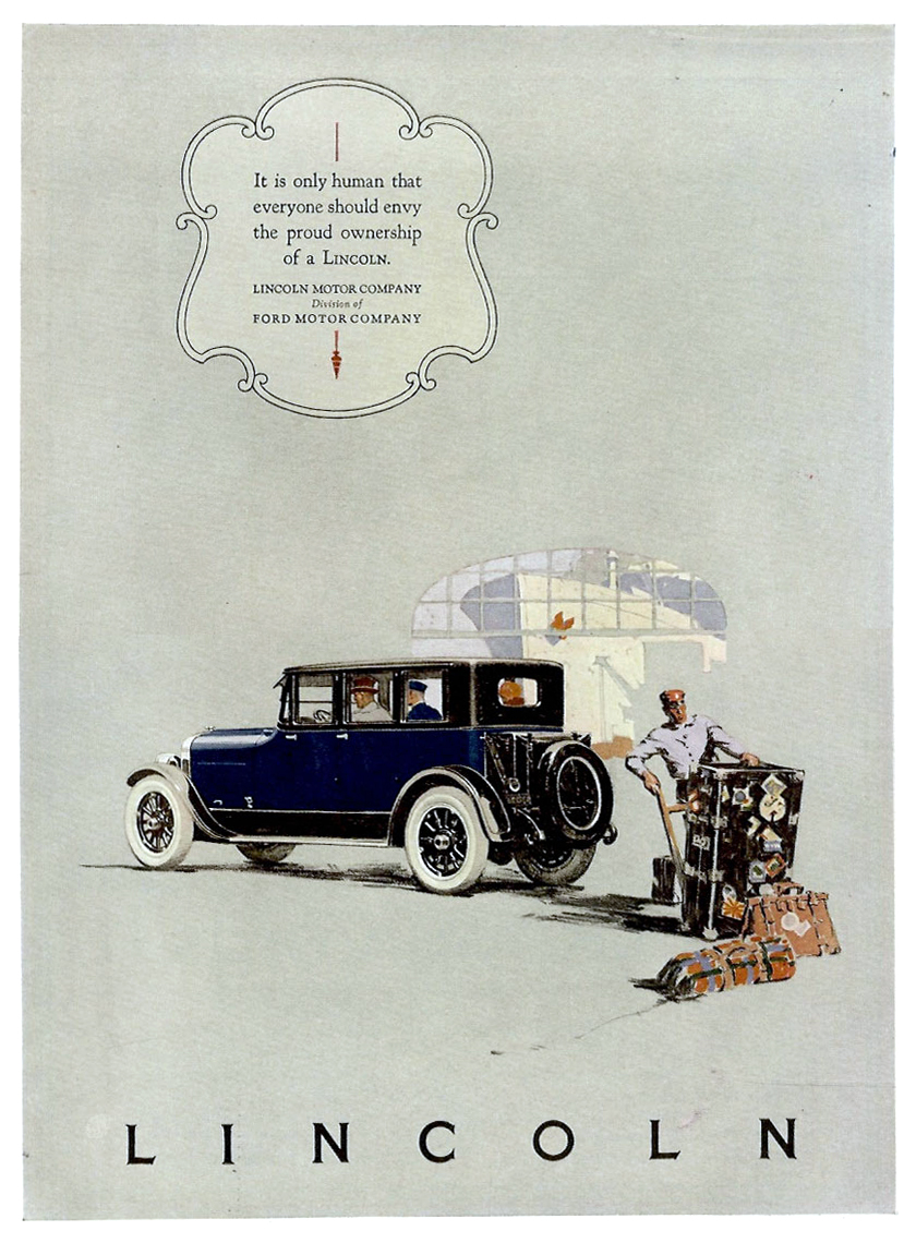 Lincoln Ad (August, 1924): Sedan - Illustrated by Haddon Sundblom?