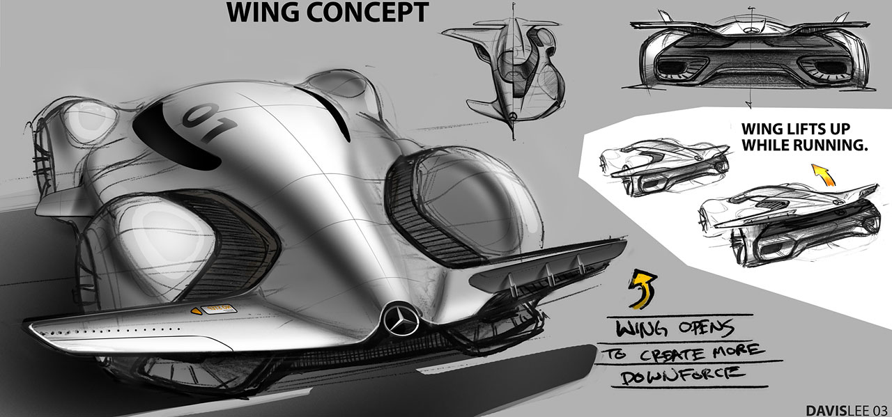 Mercedes-Benz AMG Vision Gran Turismo Concept (2013) - Design Sketch by Davis Lee