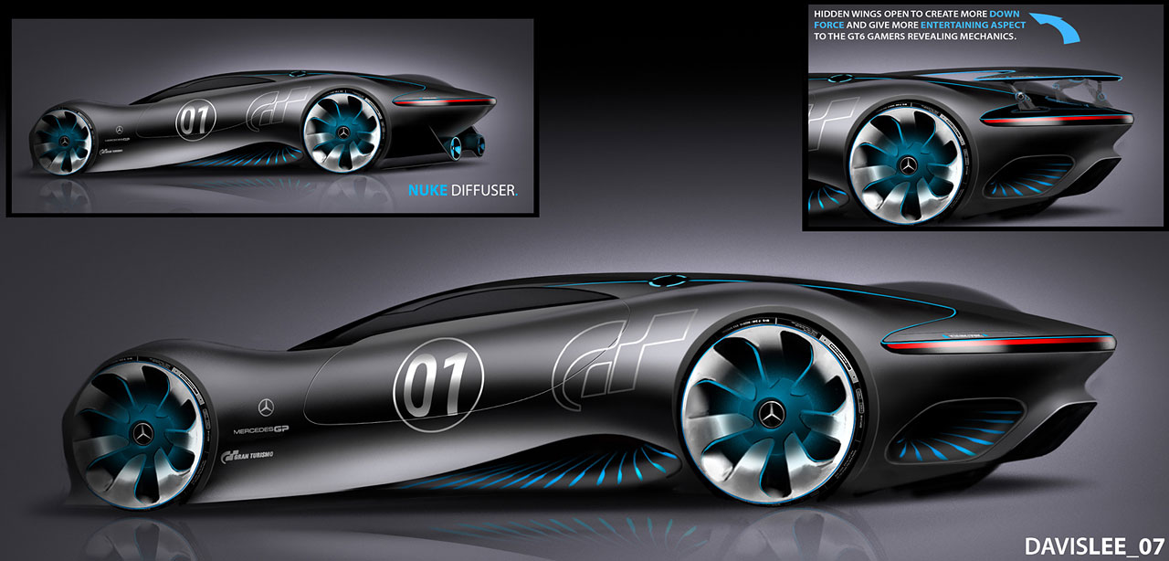 Mercedes-Benz AMG Vision Gran Turismo Concept (2013) - Design Sketch by Davis Lee