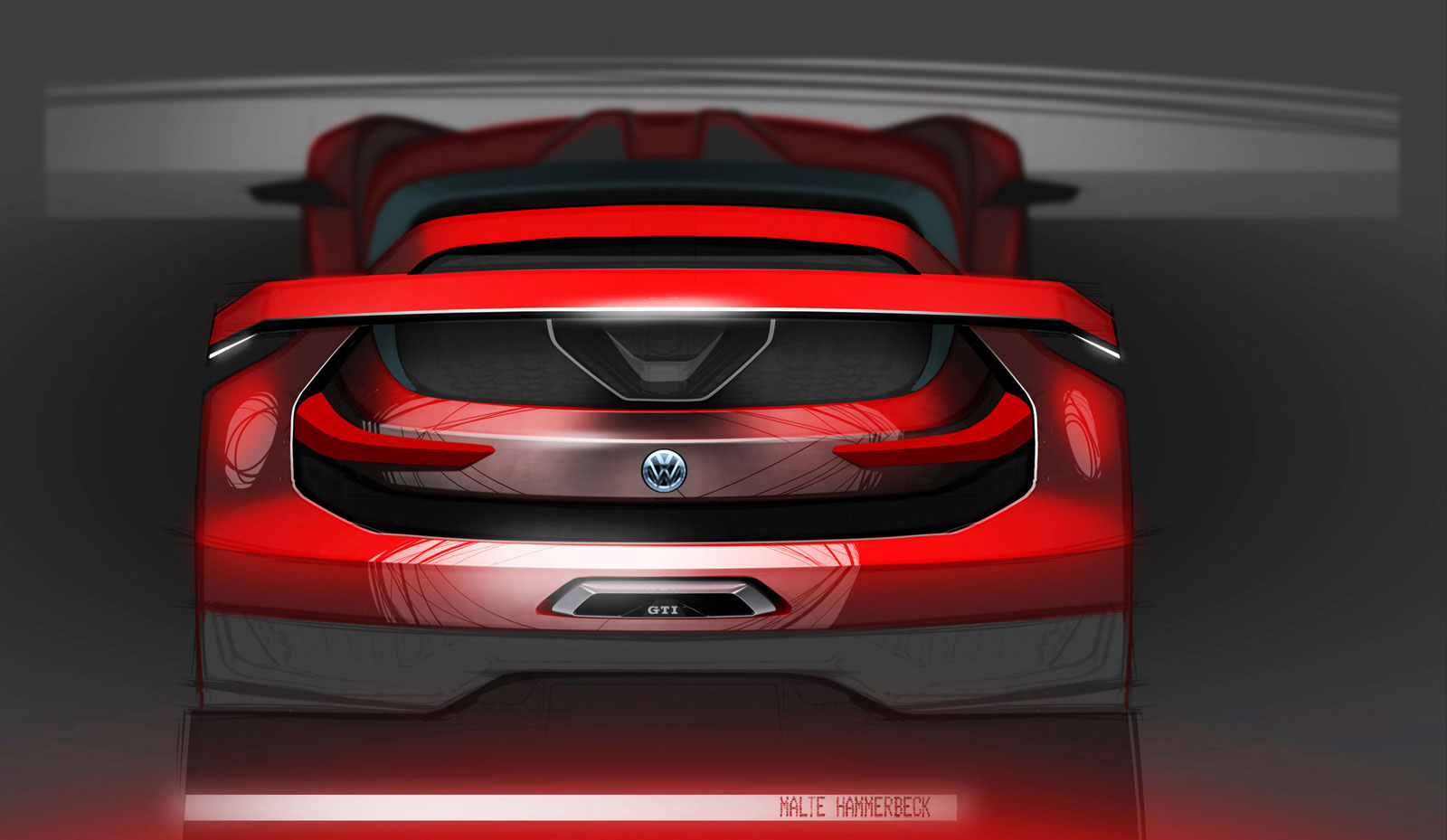 Volkswagen GTI Roadster Vision Gran Turismo (2014) - Design Sketch by Malte Hammerbeck
