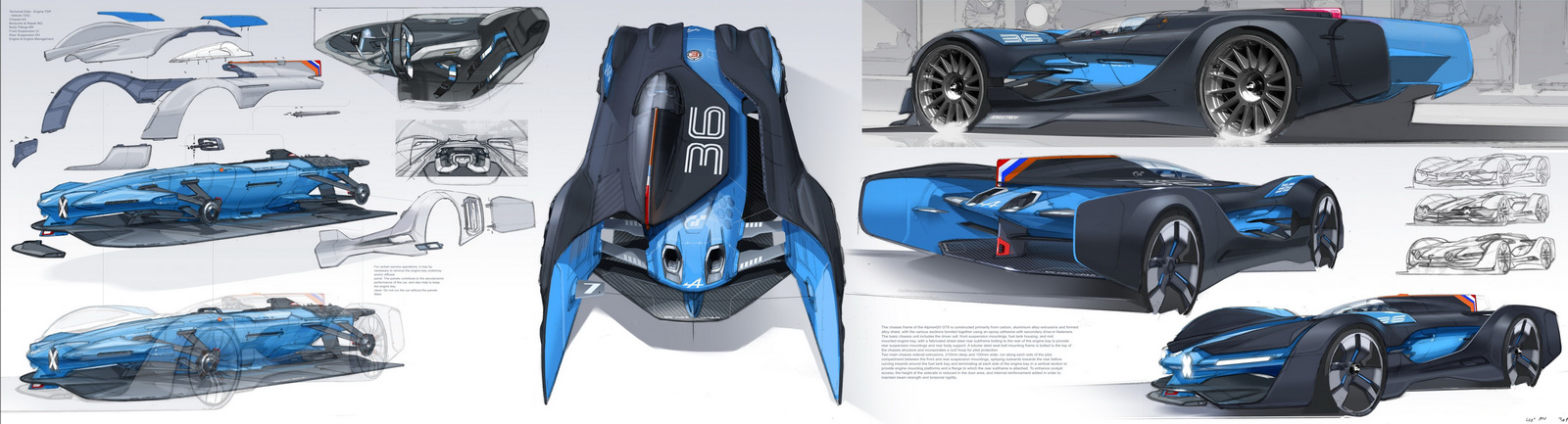 Alpine Vision Gran Turismo (2015) - Design Sketches by Laurent Negroni