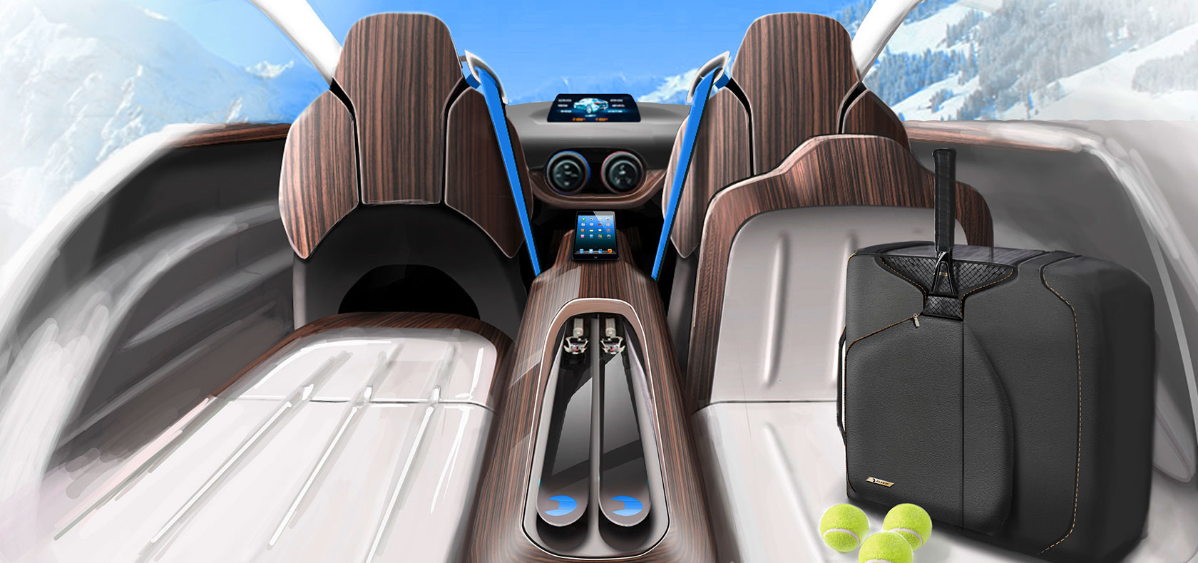 nanoFlowcell QUANTiNO Concept (2015) - Interior Design Sketch