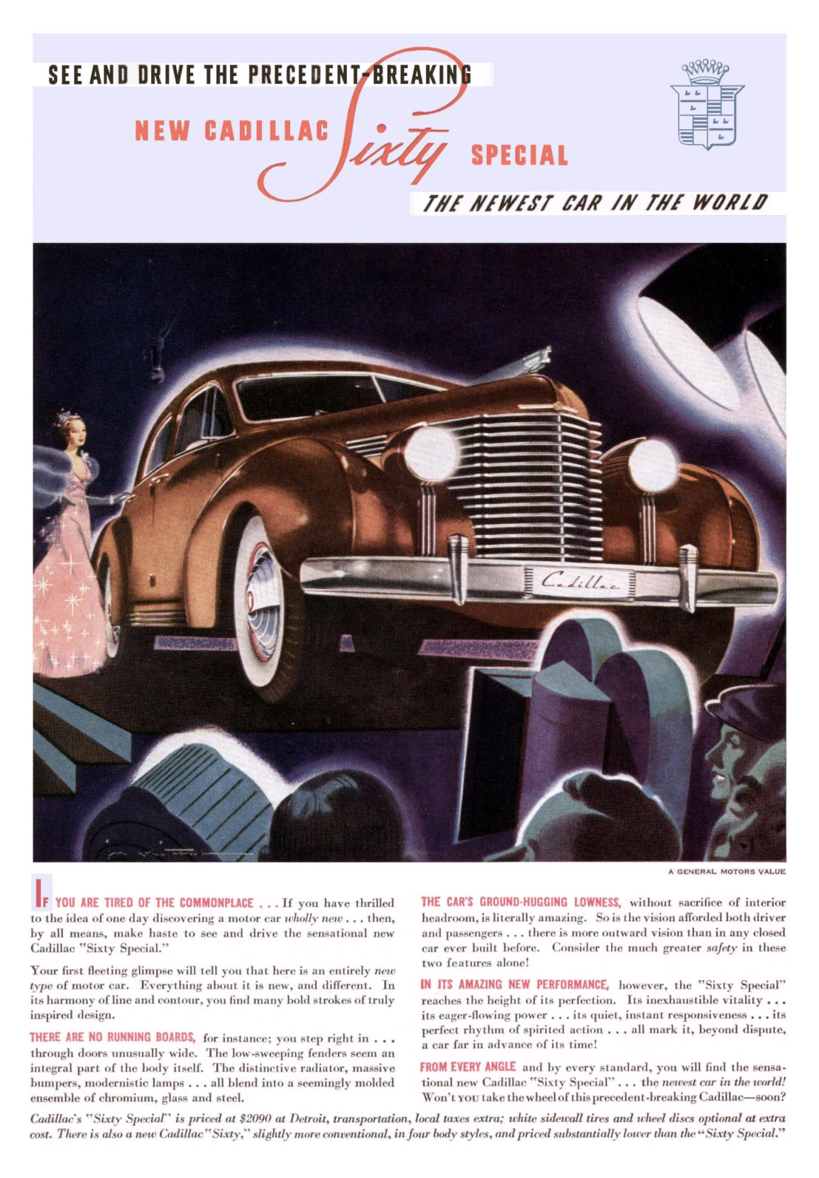 Cadillac Sixty Special Ad (1938) - Illustrated by Jon Whitcomb