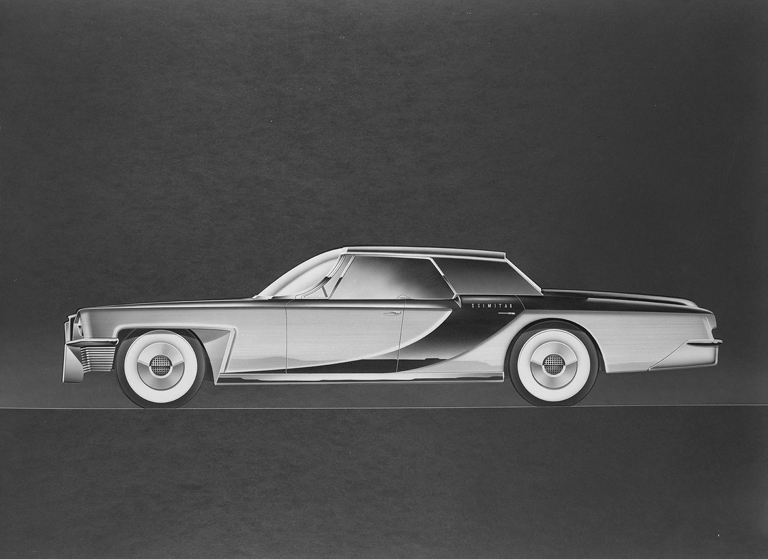 Scimitar 2-Door Rendering by Brooks Stevens, 1958