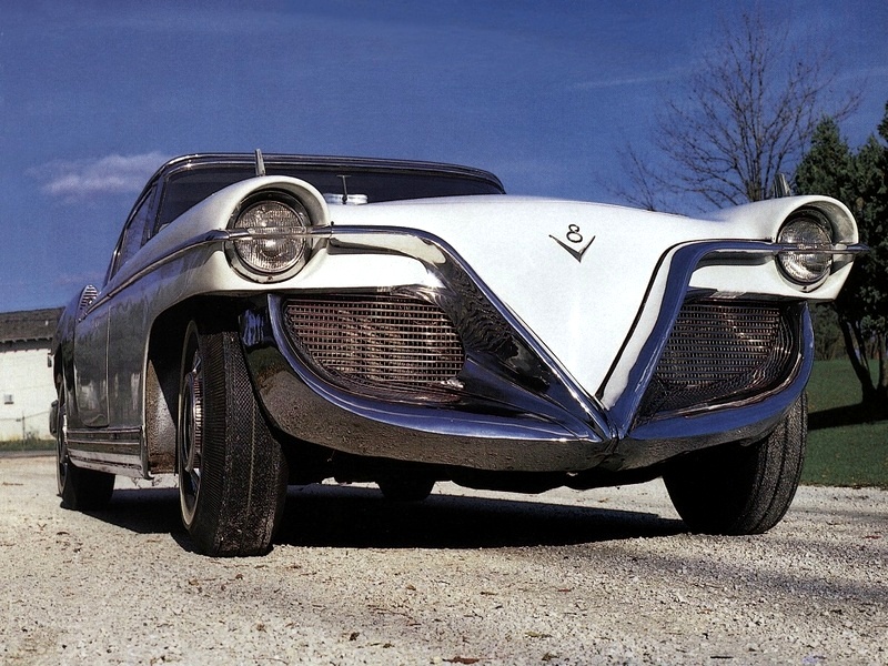 Cadillac “Die Valkyrie” by Brooks Stevens (1954) - The distinctive nose of the 1953 Die Valkyrie was designed to emphasize the powerful engine.