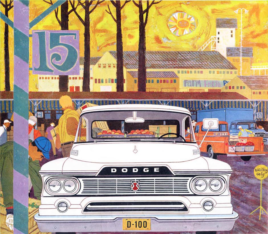 Dodge Trucks Advertising Art by Charles Wysocki (April, 1960) - Pick of the pick-ups