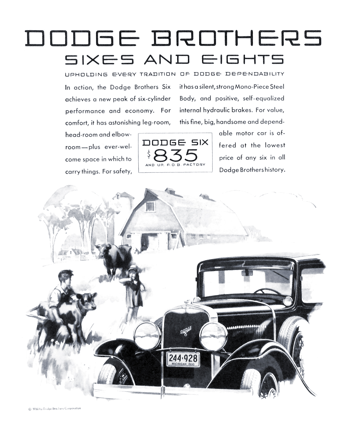 Dodge Brothers Six Ad (August, 1930)