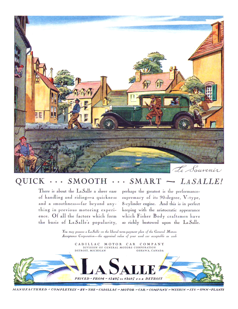 Cadillac/LaSalle Ad (October, 1927): Le Souvenir - Illustrated by Edward A. Wilson