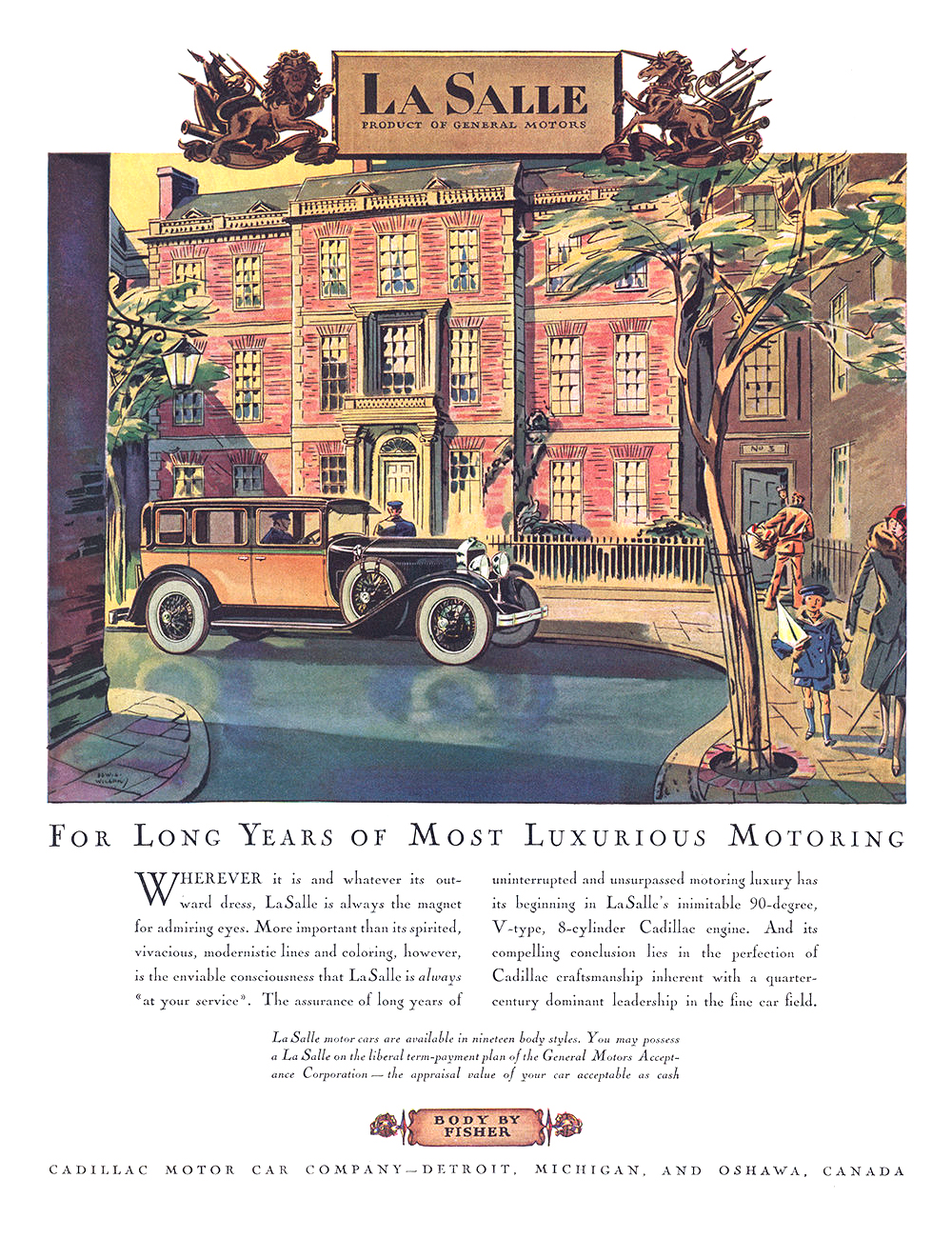 Cadillac/LaSalle Ad (February-April, 1928): Illustrated by Edward A. Wilson