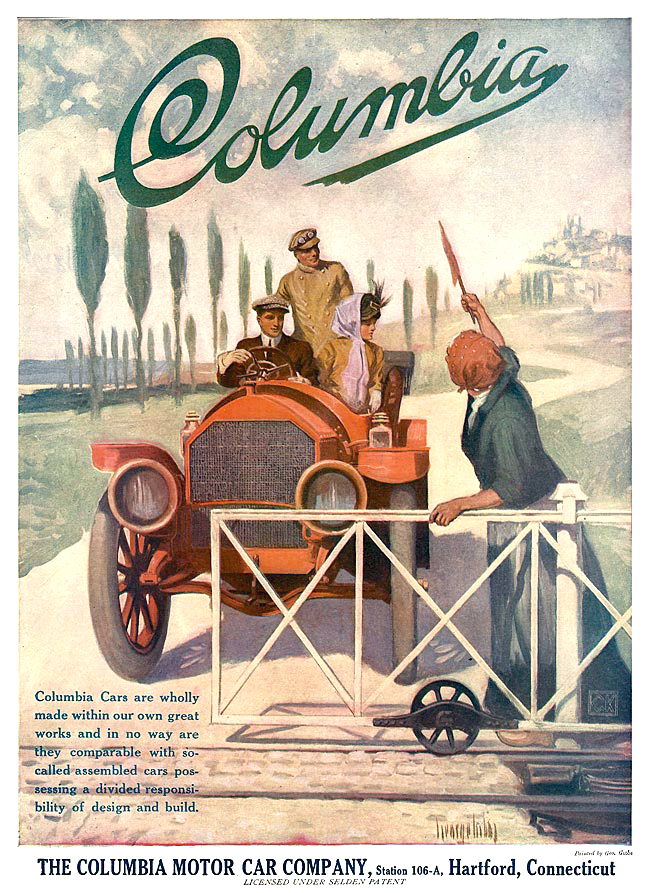 Columbia Touring Car Ad (April, 1910) - Illustrated by George Gibbs
