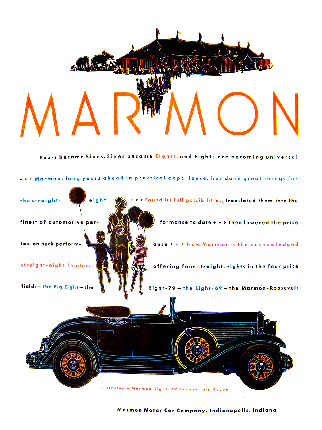 Marmon Ad (July, 1930) - Eight-79 Convertible Coupe