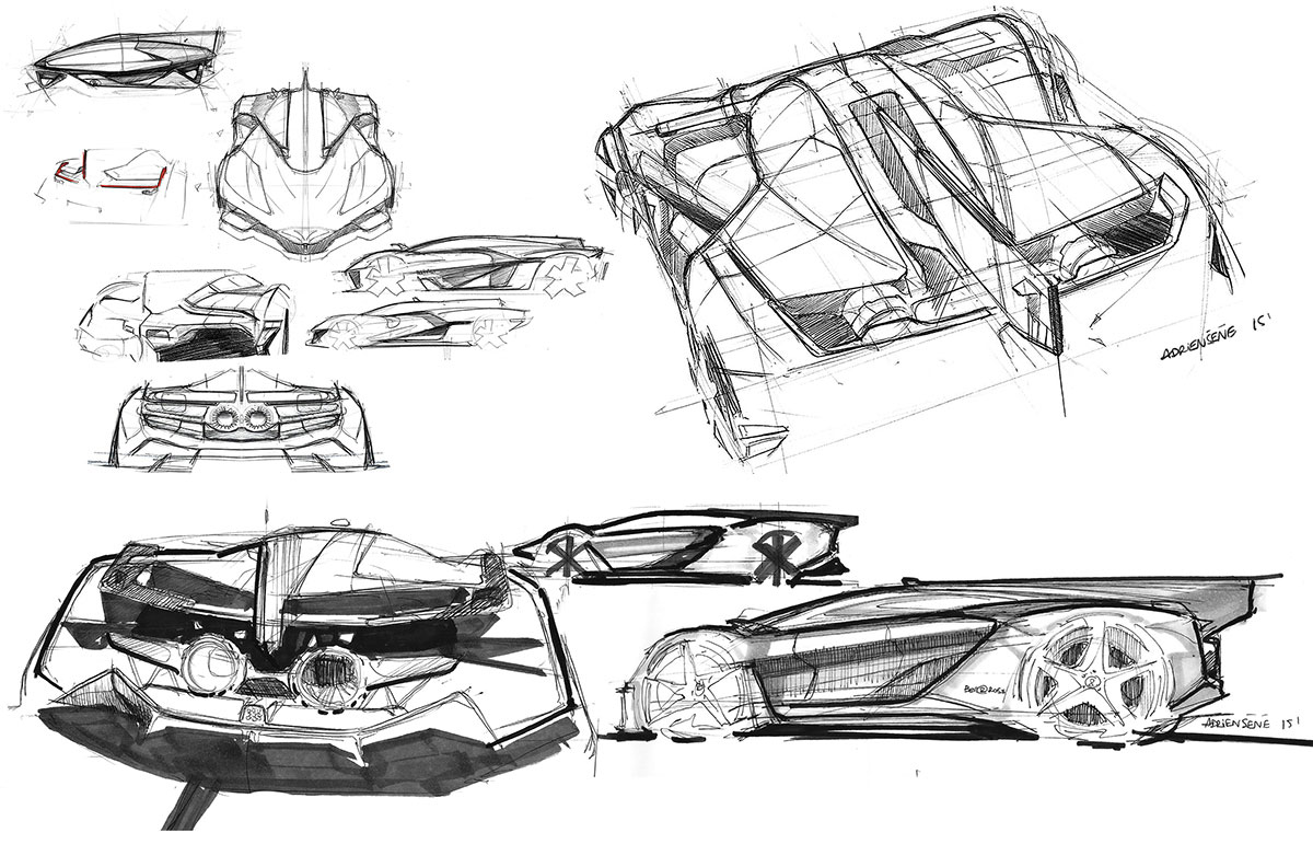 Bell & Ross AeroGT Concept (2016) - Design Sketches by Andriene Sene