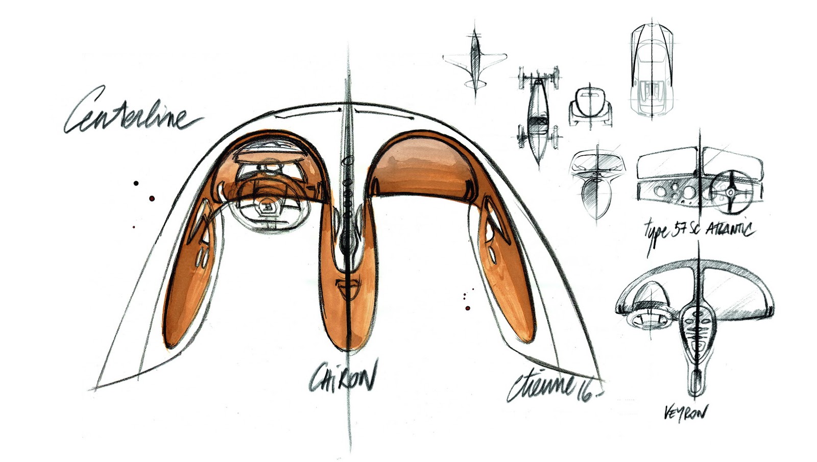 Bugatti Chiron - Interior Design Sketch