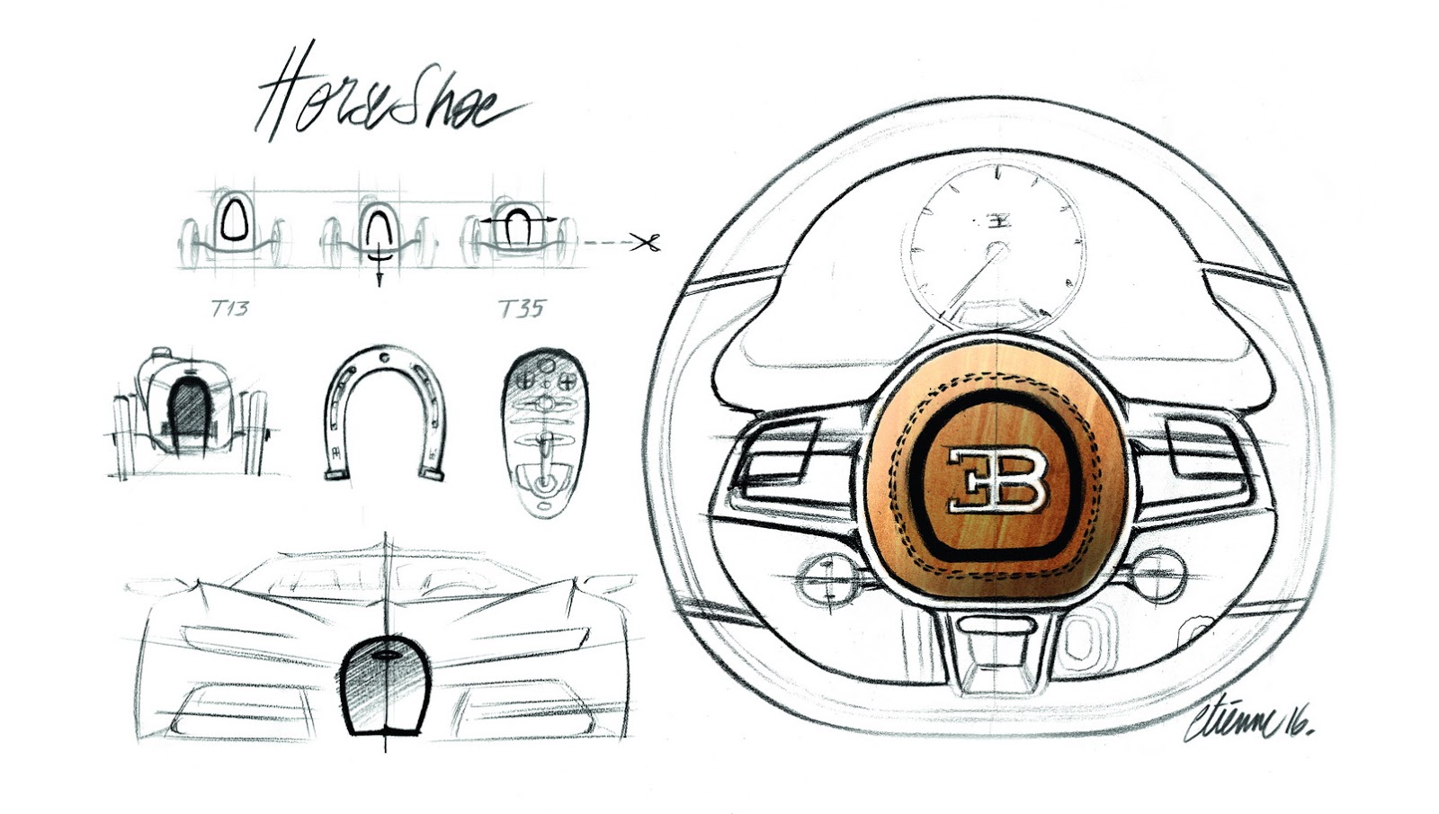 Bugatti Chiron - Interior Design Sketch