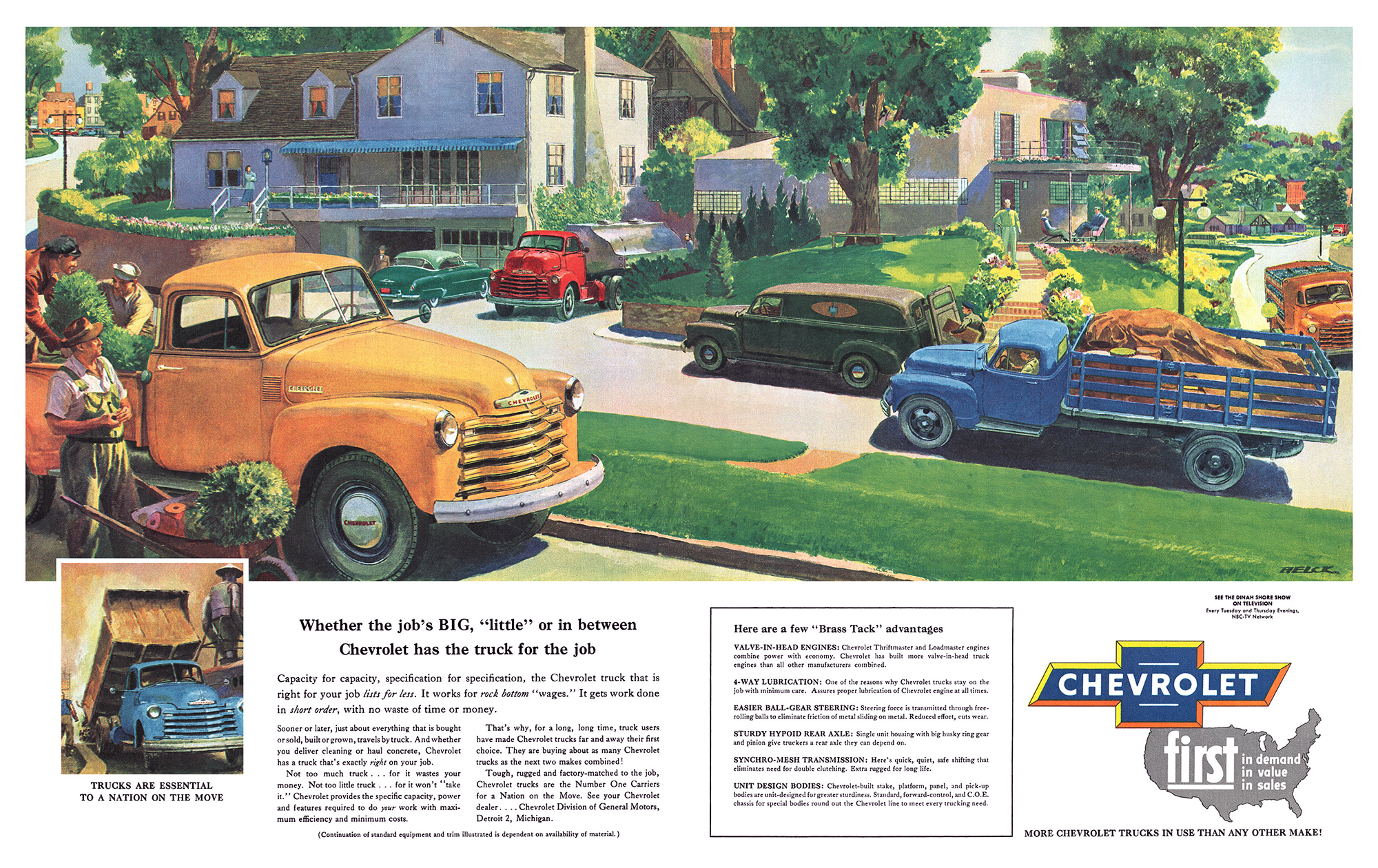 Chevrolet Trucks Ad (1952): Illustrated by Peter Helck