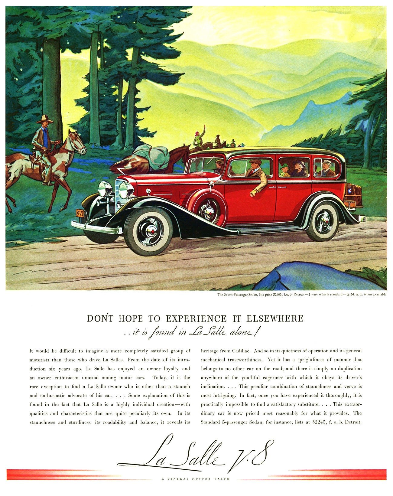 La Salle V-8 Seven-Passenger Sedan Ad (1933)