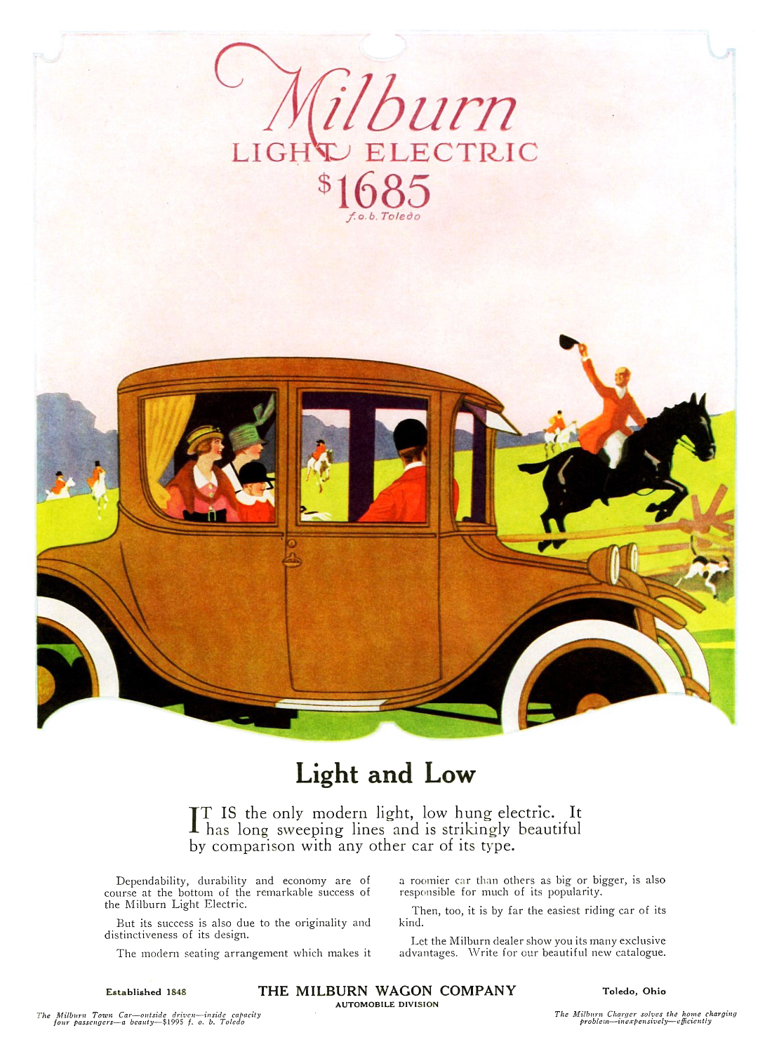 Milburn Light Electric Ad (January–March, 1917) - Light and Low