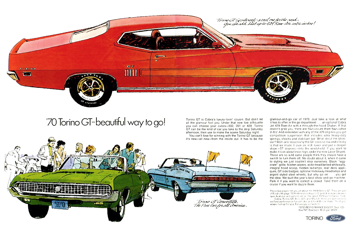 Ford Torino GT Ad (1969): '70 Torino GT–beautiful way to go!