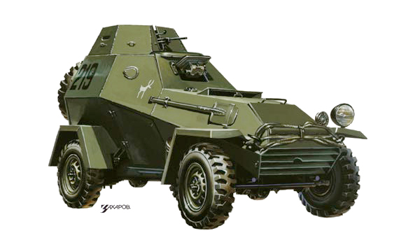 Бронеавтомобиль БА–64Б, 1942–1945 – Рисунок А. Захарова / Из коллекции «За рулём» 1981-8