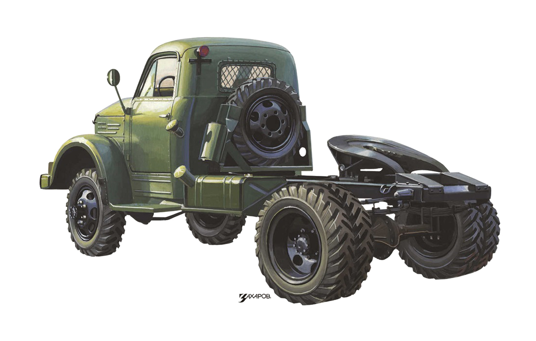 Серийный ГАЗ–63П, 1958 – Рисунок А. Захарова / Из коллекции «За рулём» 1982-8