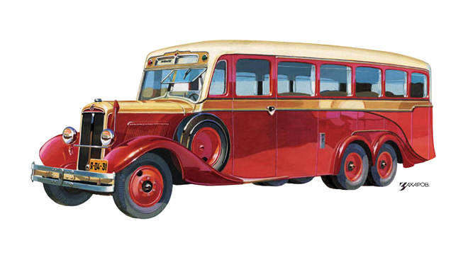 «ЗИС–Люкс» (На длиннобазном шасси ЗИС–6), 1934 – Рисунок А. Захарова / Из коллекции «За рулём» 1984-4