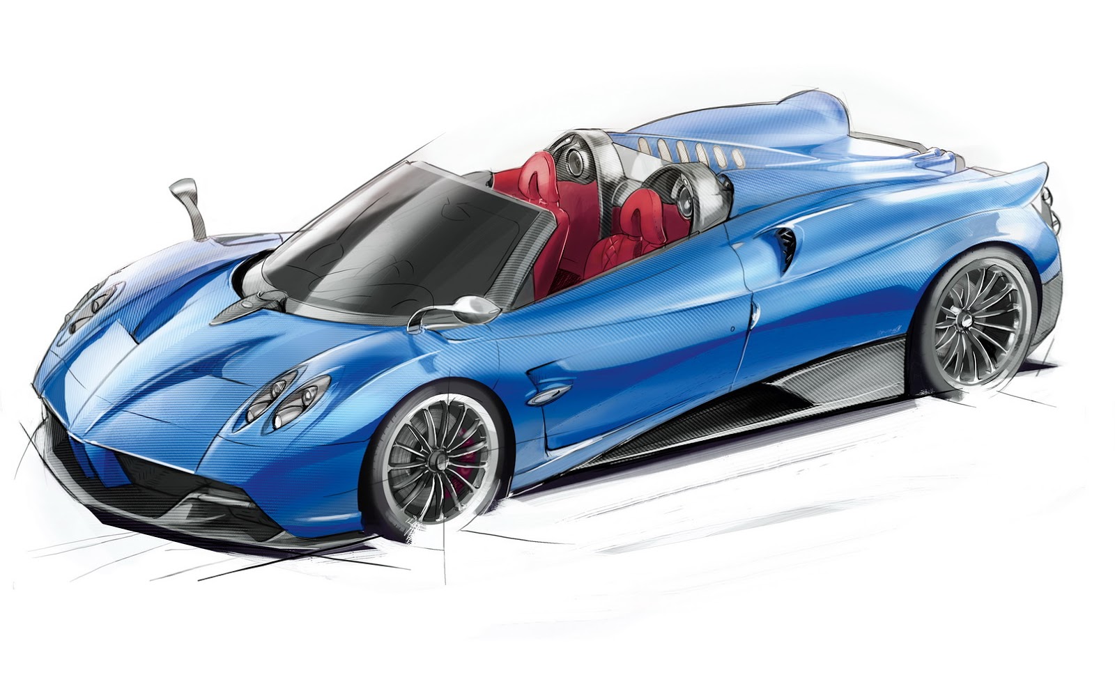 Pagani Huayra Roadster (2017) - Design Sketch