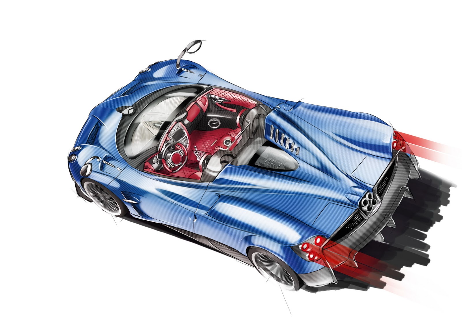 Pagani Huayra Roadster (2017) - Design Sketch