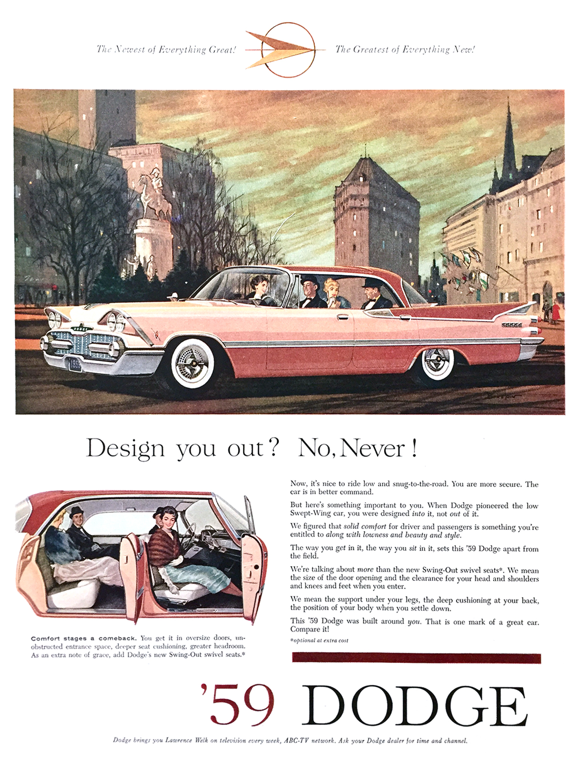 Dodge Custom Royal Lancer 4-Door Ad (February, 1959) - 