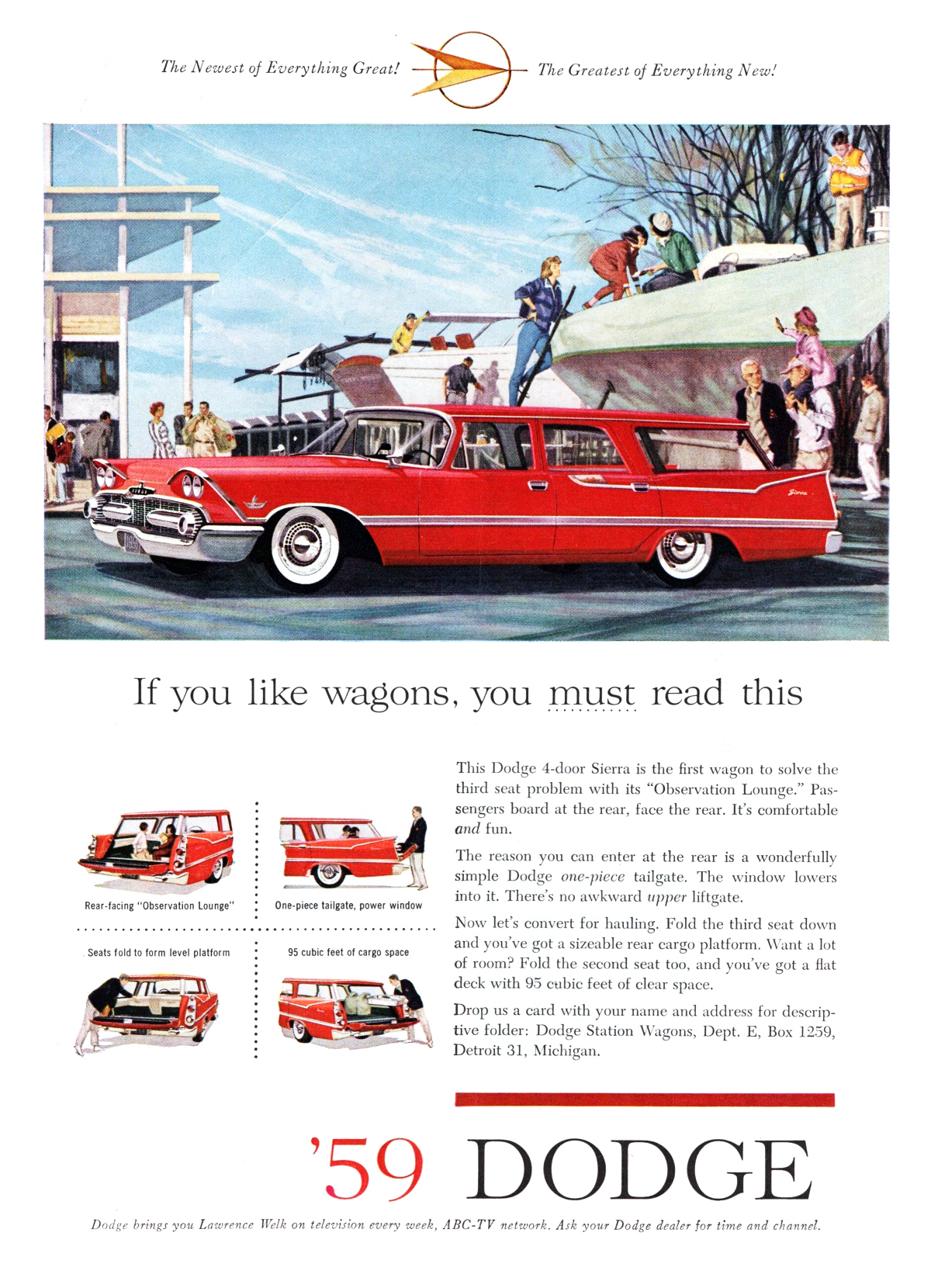 Dodge Custom Sierra Station Wagon Ad (March, 1959) - If you like wagons, you must read this