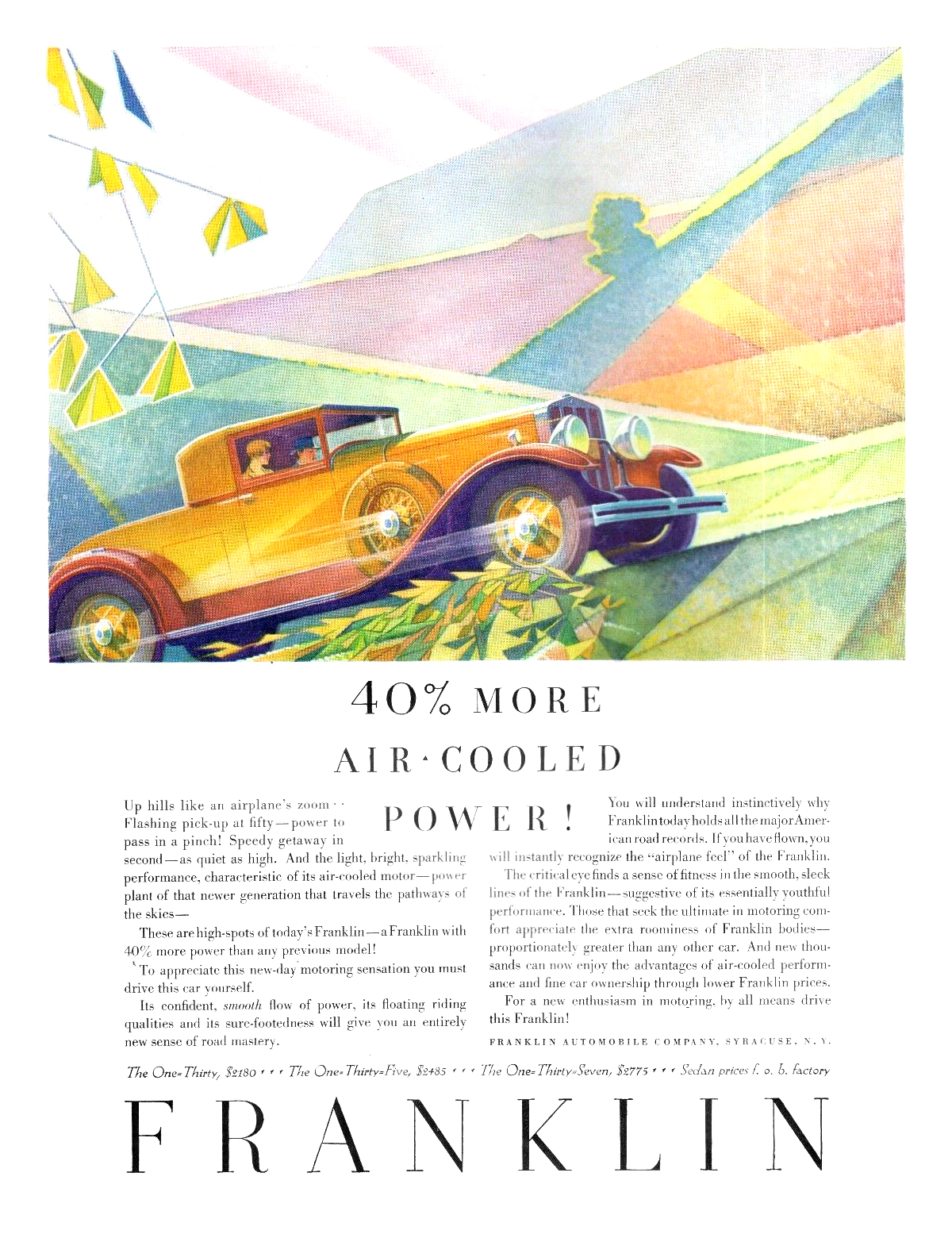 Franklin Coupe Ad (August, 1929): Illustrated by Elmer Stoner?