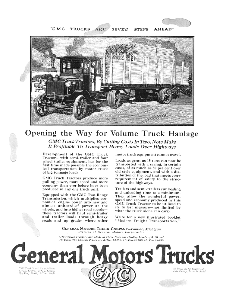 General Motors Trucks Ad (November, 1922): Illustrated by Roy Frederic Heinrich