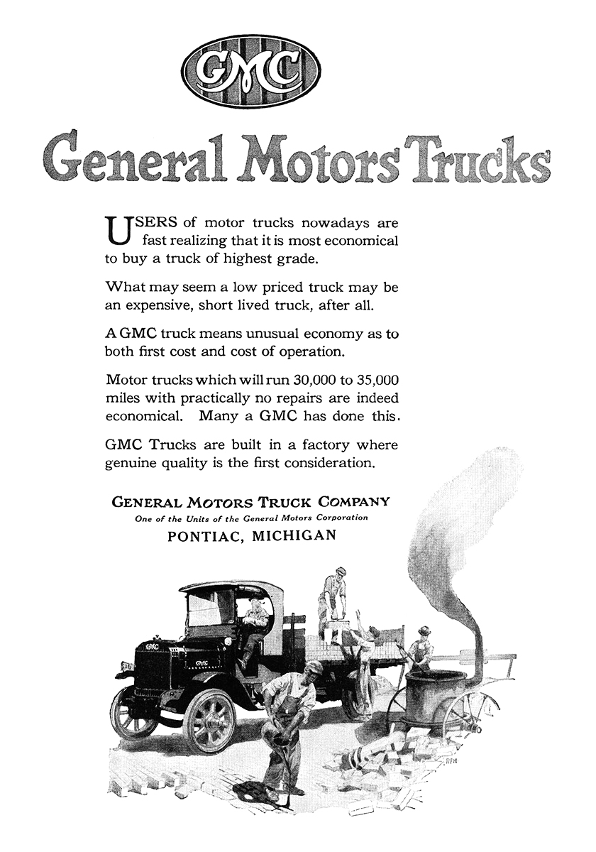 General Motors Trucks Ad (September, 1920): Illustrated by Roy Frederic Heinrich