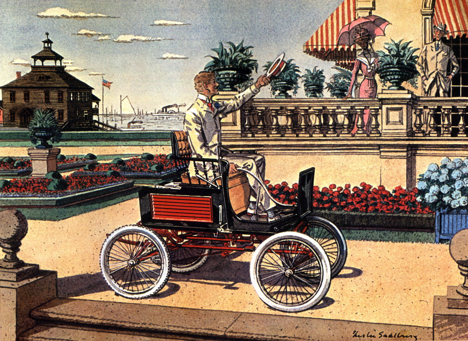 1899 Locomobile - Illustrated by Leslie Saalburg