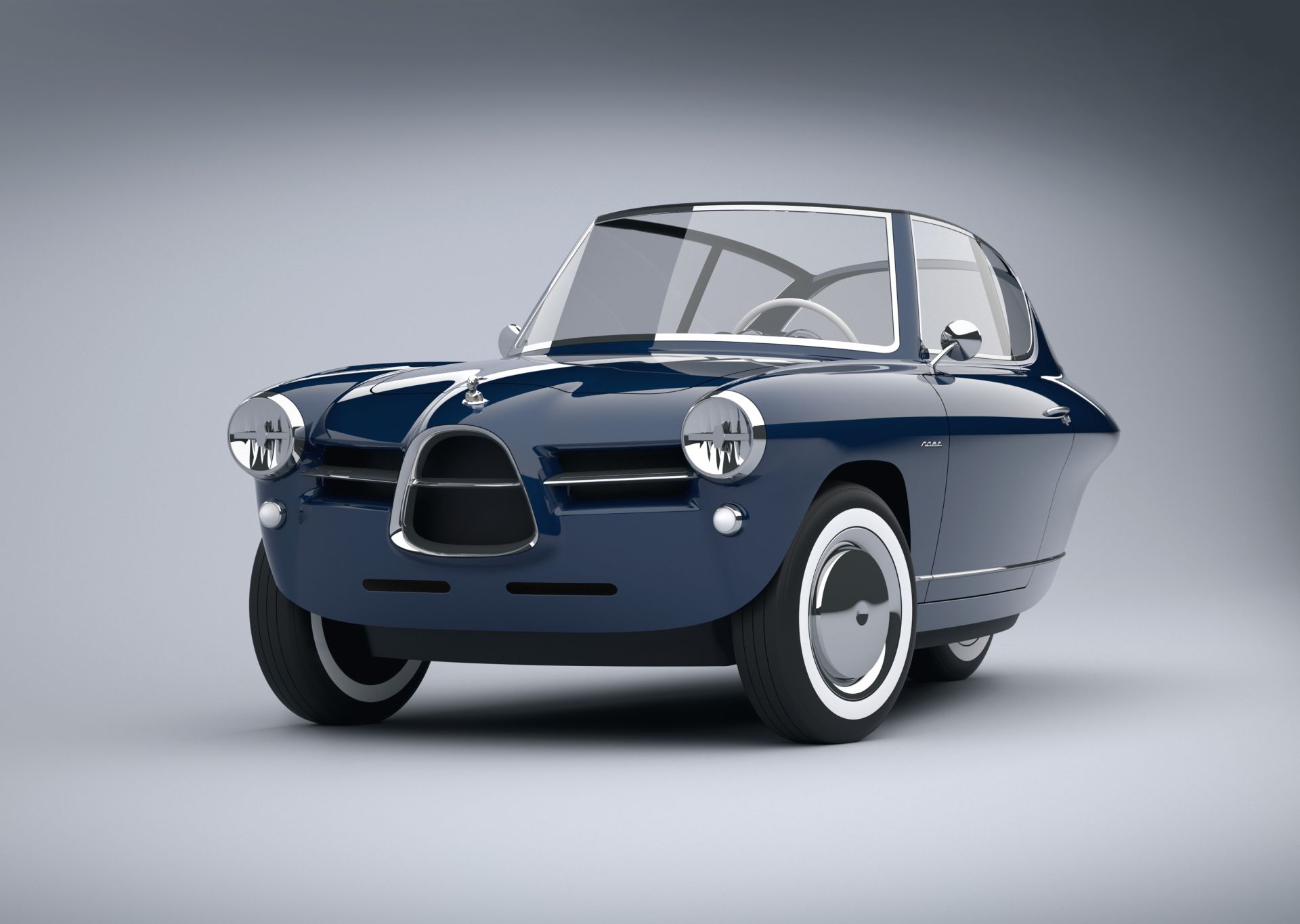 Nobe 100: Винтажный электромобиль на трех колесах