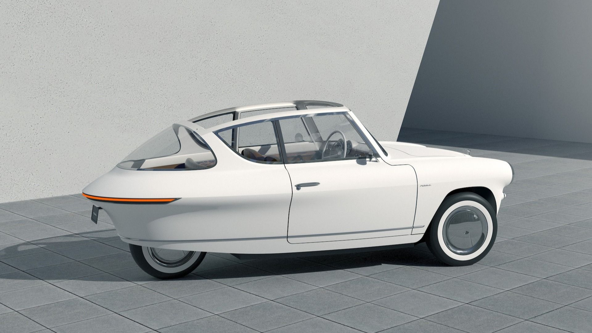 Nobe 100: Винтажный электромобиль на трех колесах