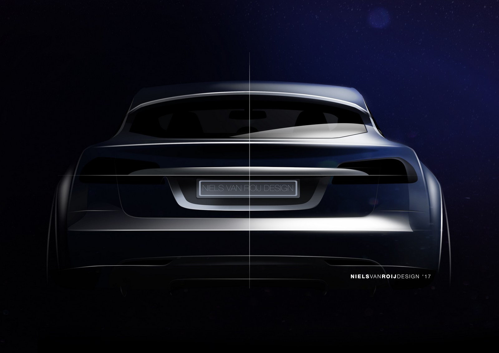 Tesla Model S Shooting Brake - Design Sketch by Niels van Roij (2017)