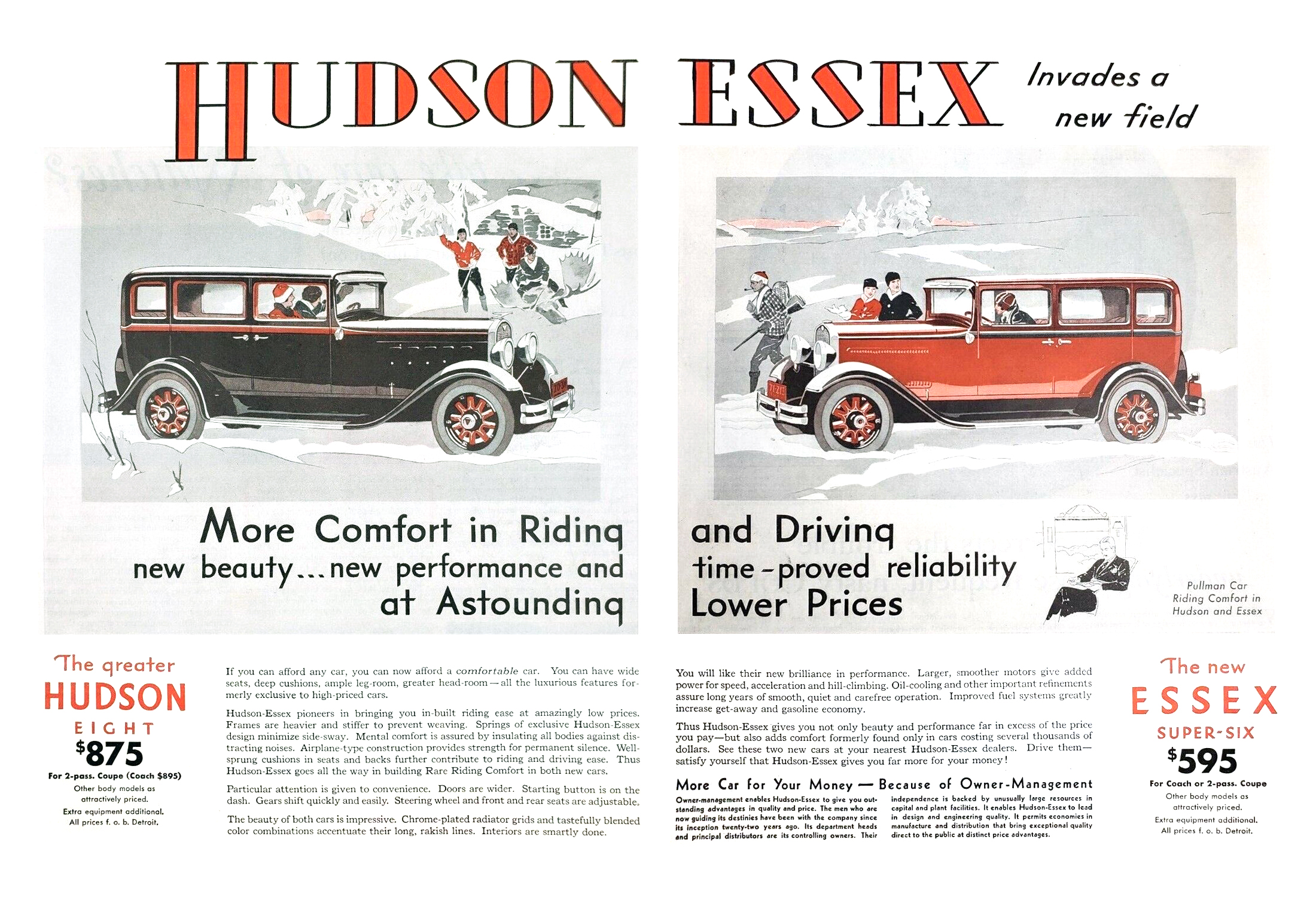 Hudson-Essex Ad (January, 1931) - Invades a new field