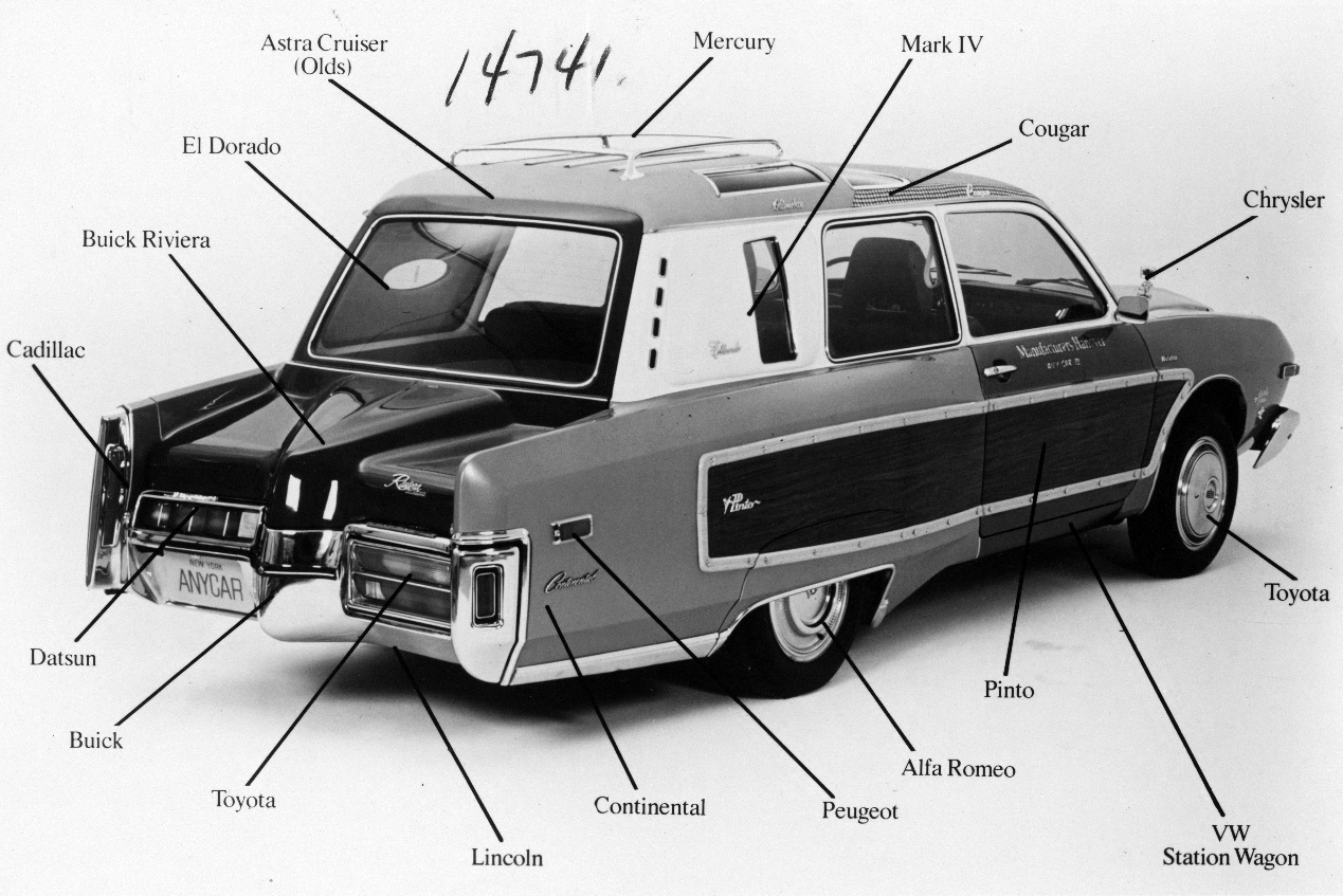 AnyCar III (1975) - Mercury, Mark IV, Cougar, Chrysler, Toyota, VW Station Wagon, Pinto, Alfa Romeo, Peugeot, Continental, Lincoln, Toyota, Buick, Datsun, Cadillac, Buick Riviera, El Dorado, Astra Cruiser (Olds)