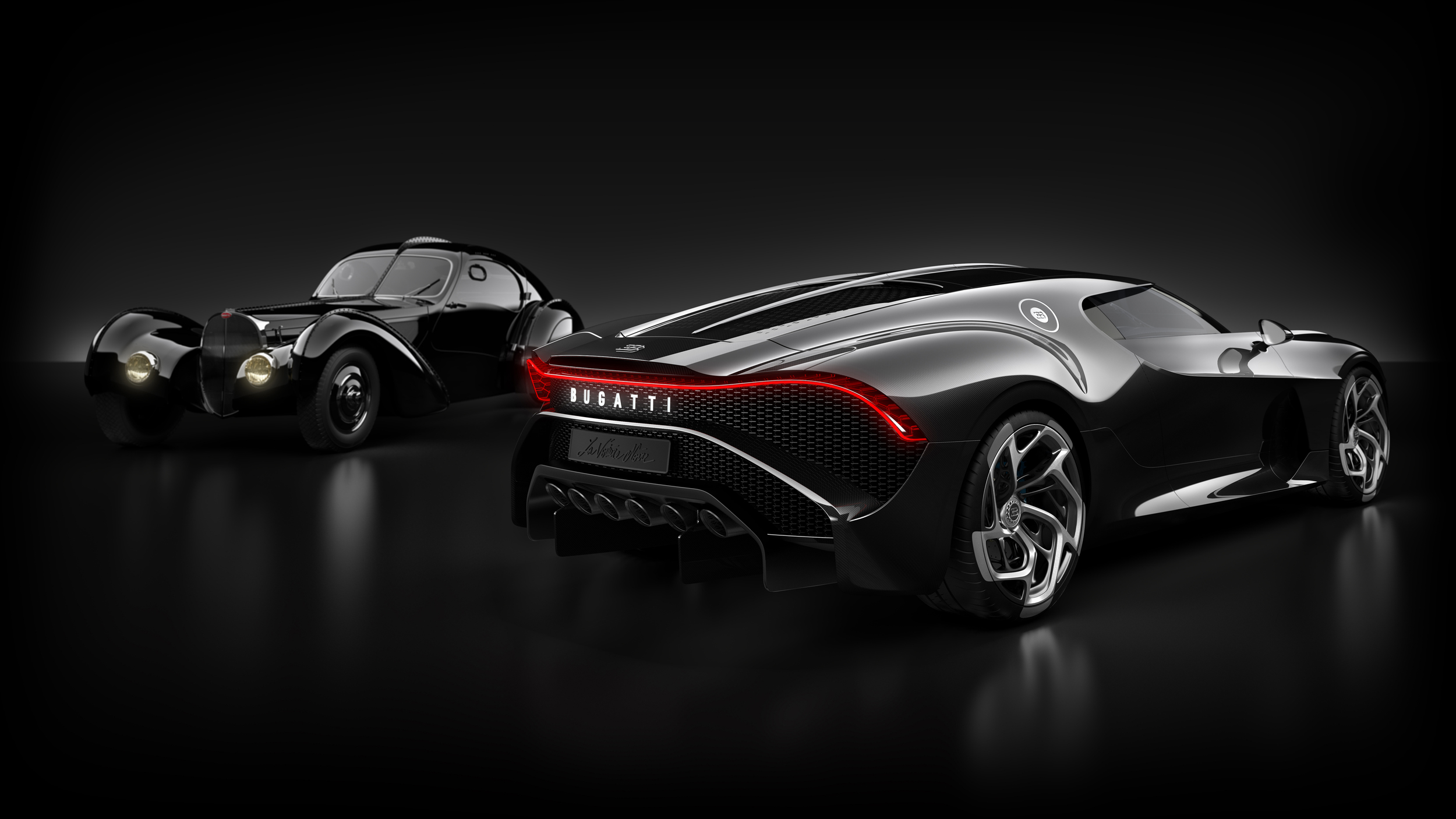 Bugatti La Voiture Noire (2019) and Bugatti Type 57 SC Atlantic