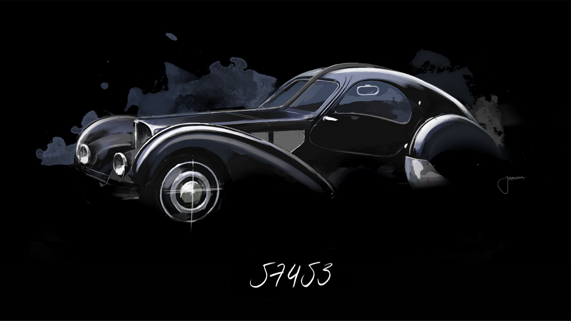 Bugatti La Voiture Noire (2019): Design Sketch - Bugatti Type 57 SC Atlantic