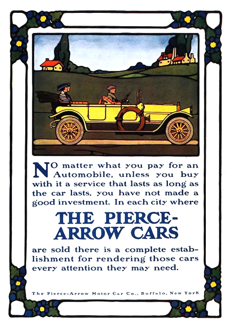 Pierce-Arrow Ad (July–September, 1913) - Illustrated by Guernsey Moore